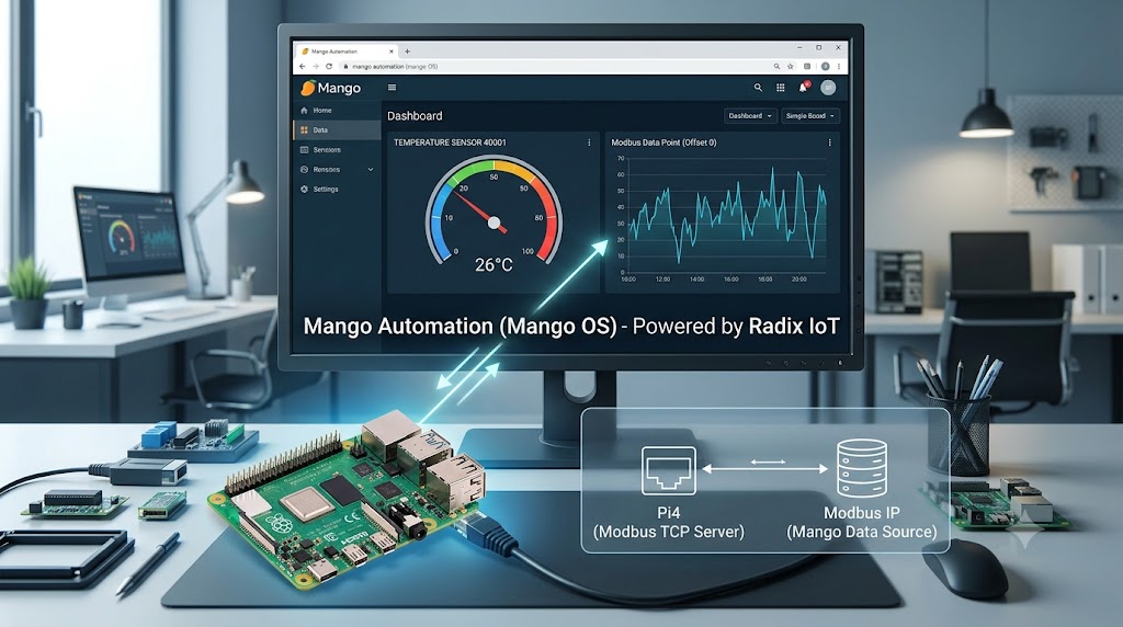 how to connect pi4 modbus to mango automation