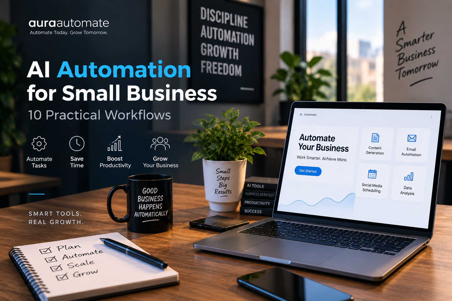 AI automation for small business workflows and productivity